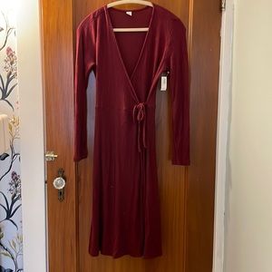 NWT Old Navy Wrap Sweater Dress Midi Size medium